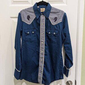 Vintage Dee Cee Blue Western Shirt size M